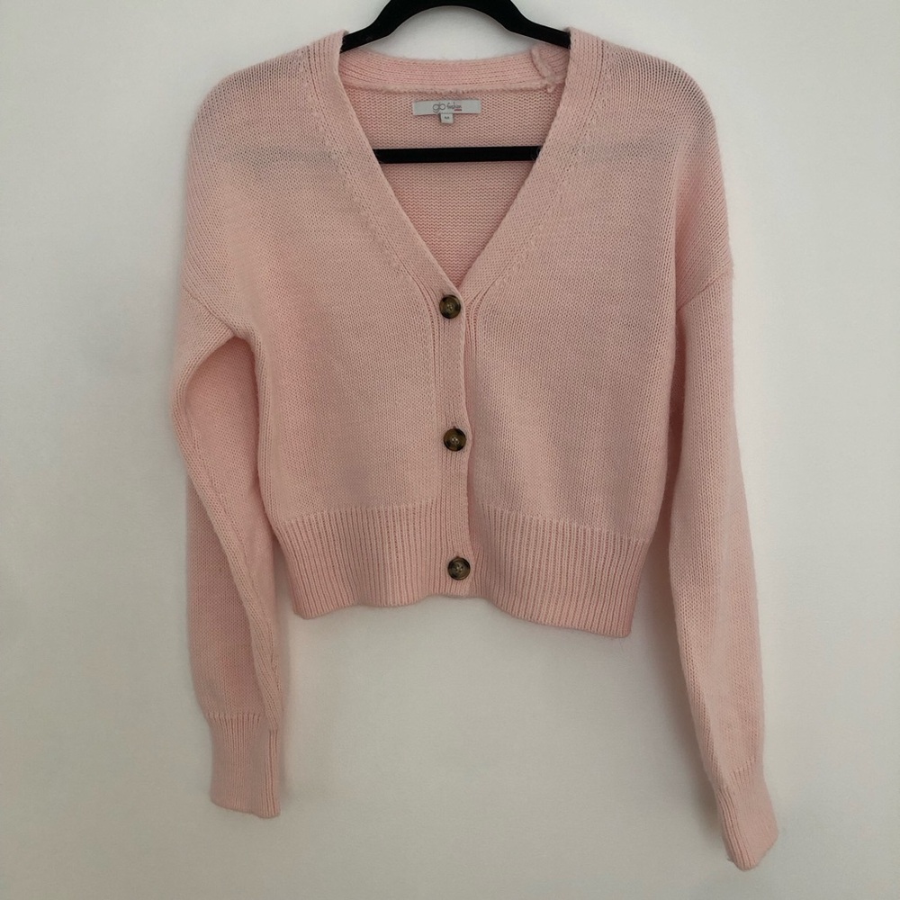 Francesca’s Baby Pink Cardigan Sweater
